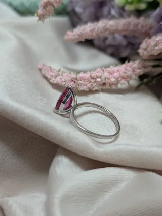 Anillo Plata con Rubí Natural