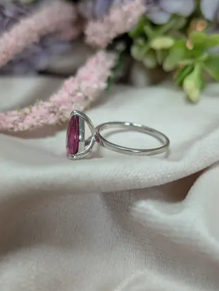 Anillo Plata con Rubí Natural