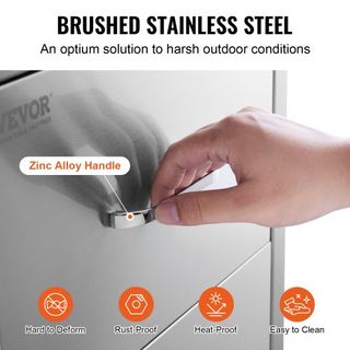 Cajones de Cocina Exterior 18W x 20.6H x 12.7D Pulgadas, Cajones Doble BBQ de Montaje Flush de Acero Inoxidable con Mango, Cajones para Isla BBQ para Cocinas Exteriores o Estación de Parrilla en Patio