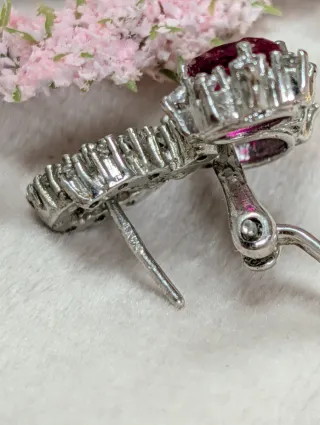 Pendientes Plata Ley con Piedras Rojas