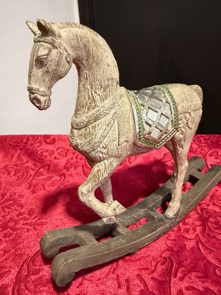 Caballo balancín arte popular  antiguo