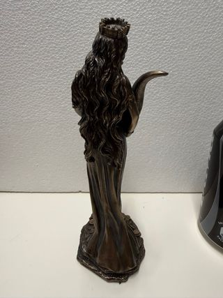 Figura Diosa Fortuna Cornucopia Monedas Bronce