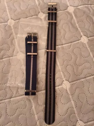 Correas Nato 22mm Azul y Gris