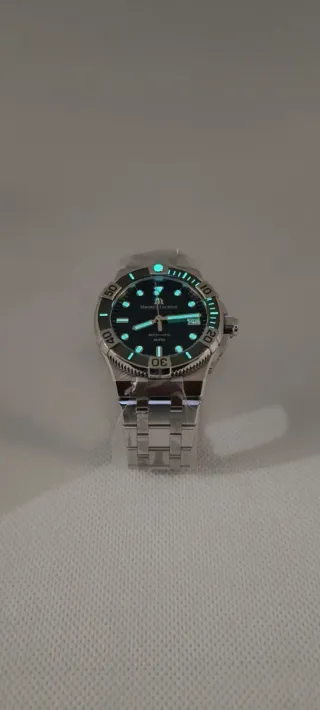 Maurice Lacroix Reloj Verde y Plateado
