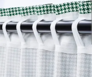 Cortinas IKEA ORDENSFLY pata gallo verdes.