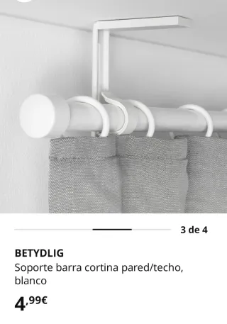 Soportes Barra Cortina IKEA BETYDLIG Blancos
