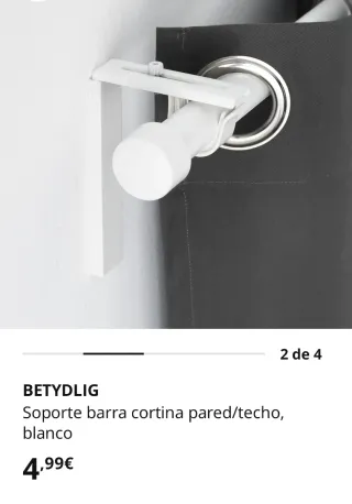 Soportes Barra Cortina IKEA BETYDLIG Blancos