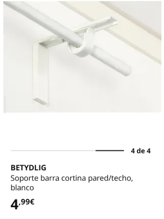 Soportes Barra Cortina IKEA BETYDLIG Blancos