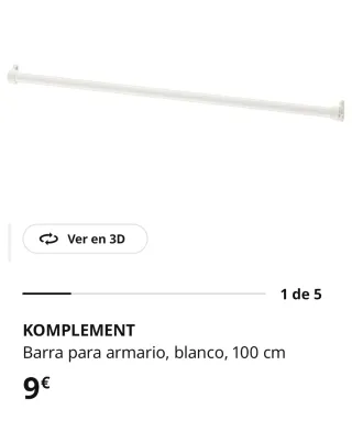 Barra armario IKEA 100cm blanca KOMPLEMENT