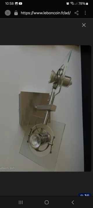 Lámpara techo/pared Ikea cristal y metal