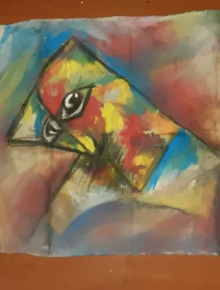 Cuadro abstracto multicolor tela