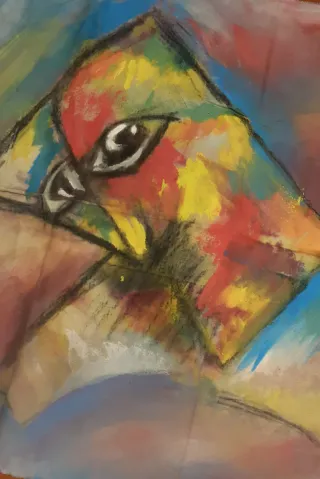 Cuadro abstracto multicolor tela