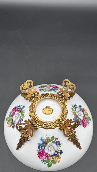 Centrotavola Limoges vintage base dorata