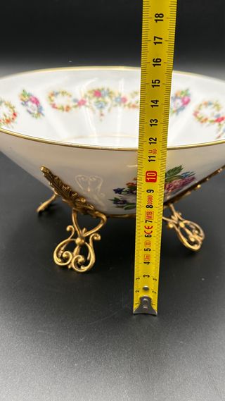 Centrotavola Limoges vintage base dorata