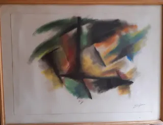 Cuadro Abstracto Papel y Madera