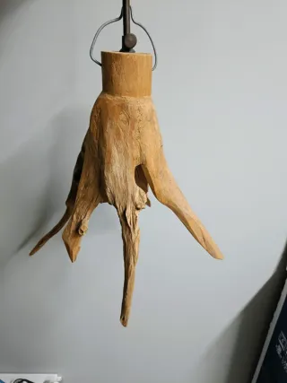 Lampadario in legno di teak