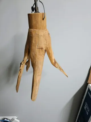 Lampadario in legno di teak
