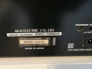 Akai GXC-706DX Cassette Deck - No Enciende