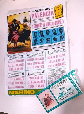 3 Carteles Toros Palencia 1976/77/81 4 Entradas,1