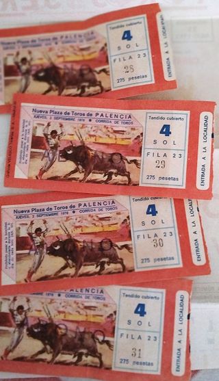 3 Carteles Toros Palencia 1976/77/81 4 Entradas,1