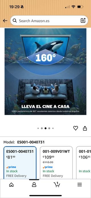 Pantalla Proyector HOMCOM Eléctrica 84