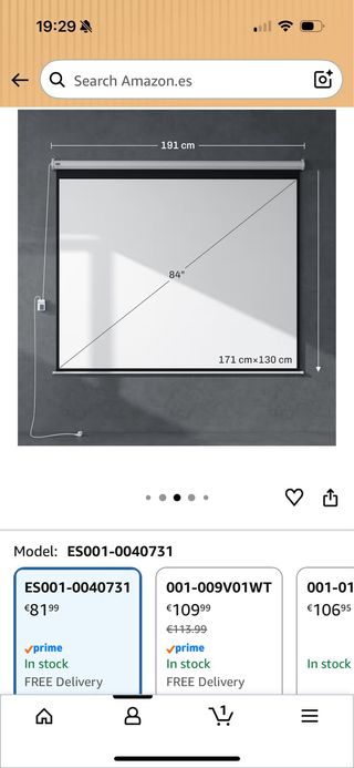 Pantalla Proyector HOMCOM Eléctrica 84