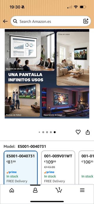 Pantalla Proyector HOMCOM Eléctrica 84