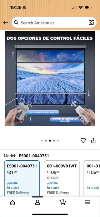 Pantalla Proyector HOMCOM Eléctrica 84