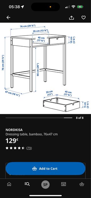 Escritorio bamboo con cajón