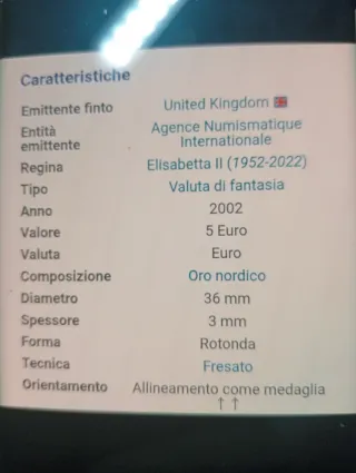 Medaglia 5 Euro Britannia