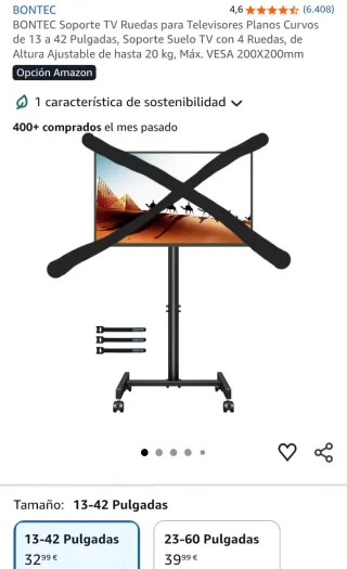 TV Tesla 24 con soporte de ruedas