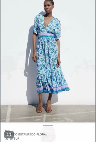 Vestido estampado floral Zara
