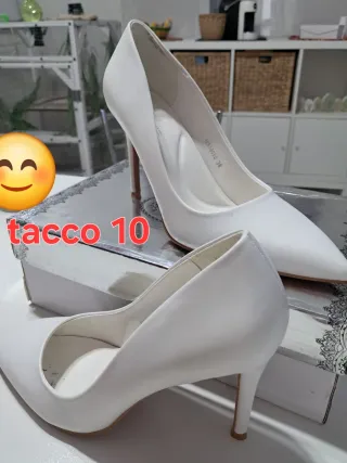Scarpe donna eleganti bianche tacco alto