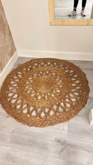 Alfombra redonda de yute estilo mandala