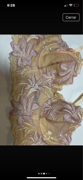 Corsé vintage beige y rosa