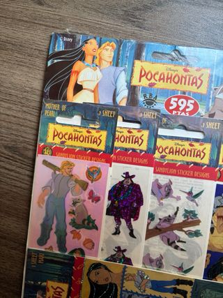 Lote Pegatinas Disney Pocahontas Años 90