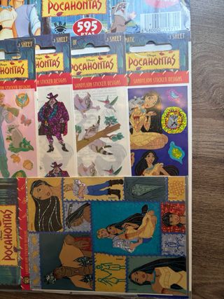 Lote Pegatinas Disney Pocahontas Años 90