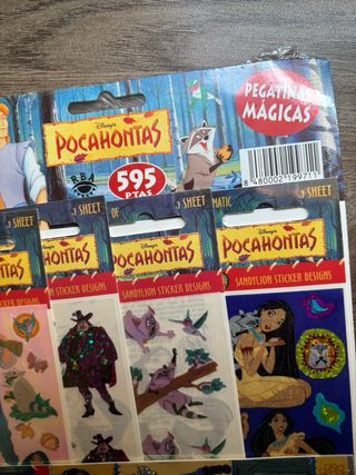 Lote Pegatinas Disney Pocahontas Años 90