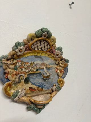 Acquasantiera Mare Vesuvio Ceramica