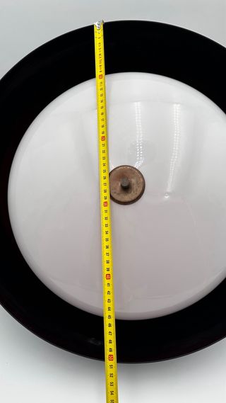 Lampadario vintage industriale rosso nero anni 70