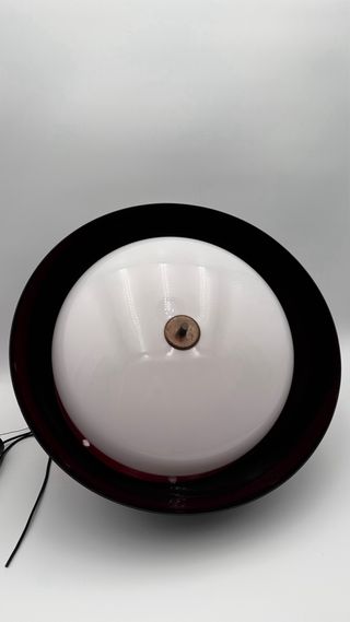 Lampadario vintage industriale rosso nero anni 70