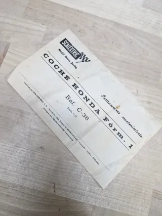 Scalextric instrucciones Honda Fórm. 1 Ref. C-36