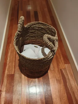 Cesto de mimbre y yute Habitat