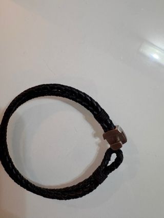 Pulsera Hugo BOSS Cuero Trenzado Negra Hombre