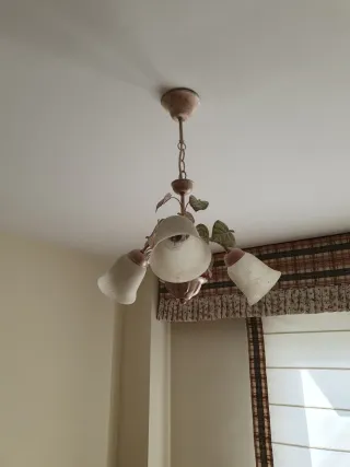 Lámpara Rústica Forja Hojas Estilo Provenzal