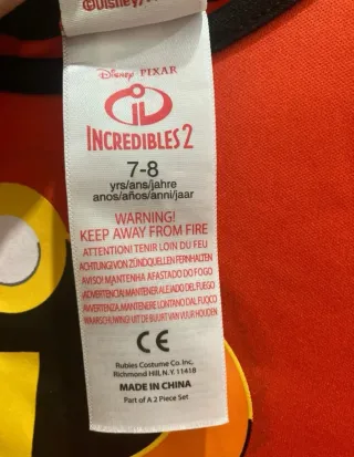 Disfraz Los Increíbles Talla 7-8