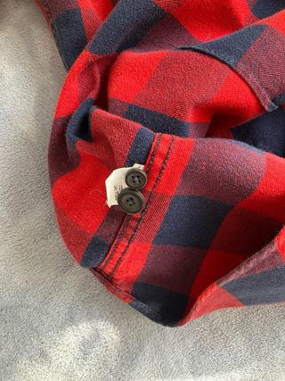 Camisa Zara cuadros rojo y azul marino