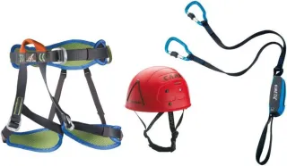 ALQUILER Material Vía Ferrata: Arnés, Casco y Disi