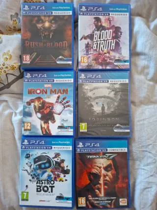 PlayStation4 + VR con mandos, juegos y guitarra