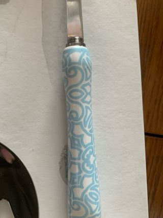 Set posate da portata ceramica e metallo